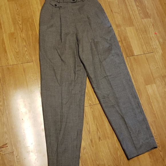 Talbots wool high waist houndstooth trousers 8 - Picture 1 of 7